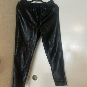 Tart leather drawstring tie waist pants